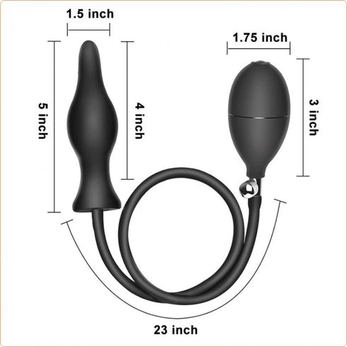 Dark Inflator Silicone Inflatable Anal Plug